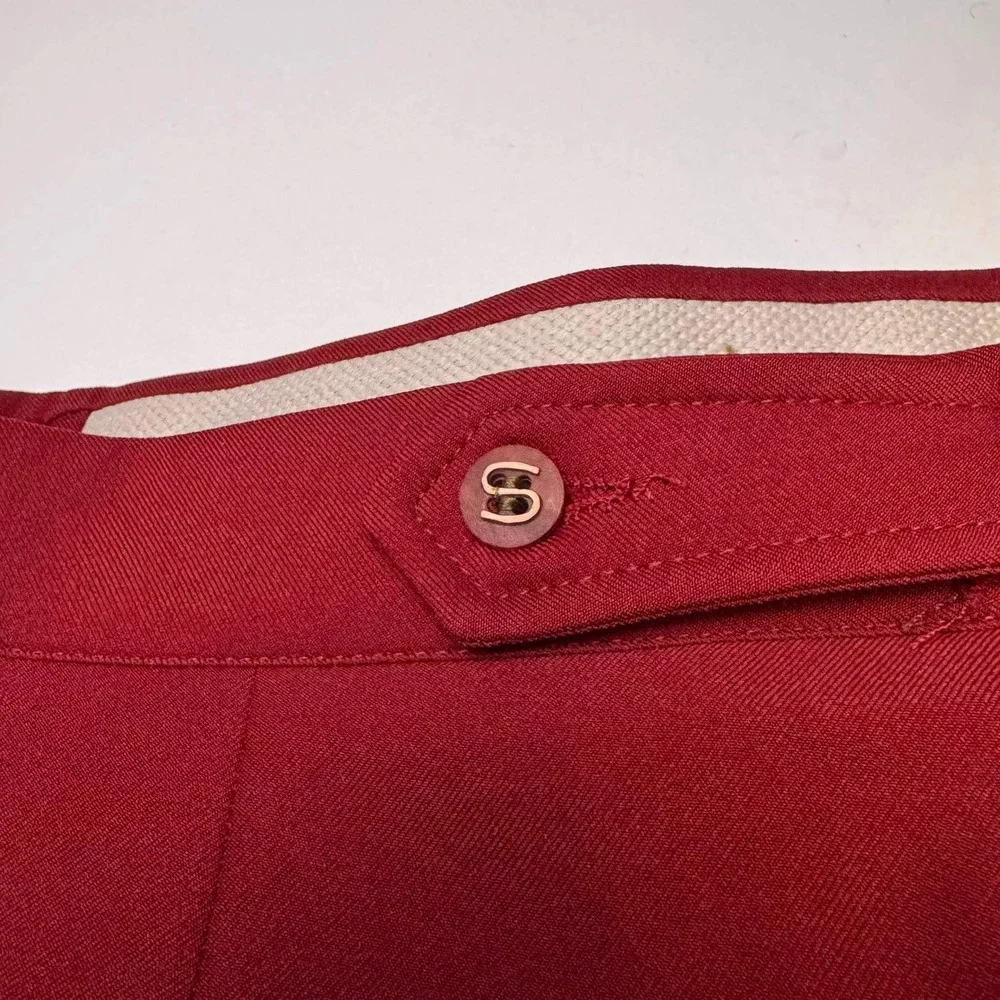 Vintage Sansabelt Jaymar Slacks Men 38 Burgundy Red Flat Front Dress Pants Golf